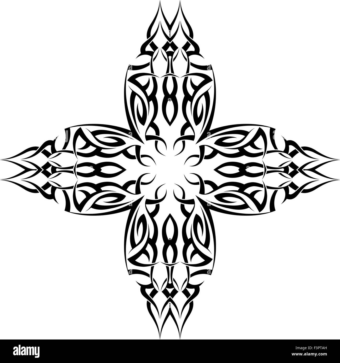 Tattoo-Christian Cross-Vektorgrafiken Stock Vektor