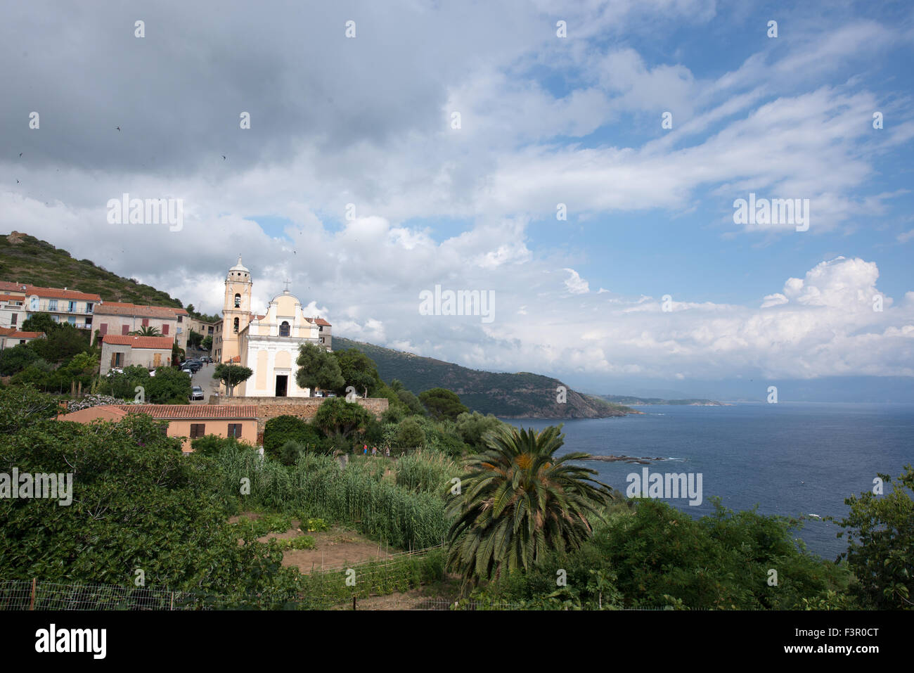 Lateinisch-katholische Kirche der Himmelfahrt, Cargese, Korsika, Frankreich Stockfoto