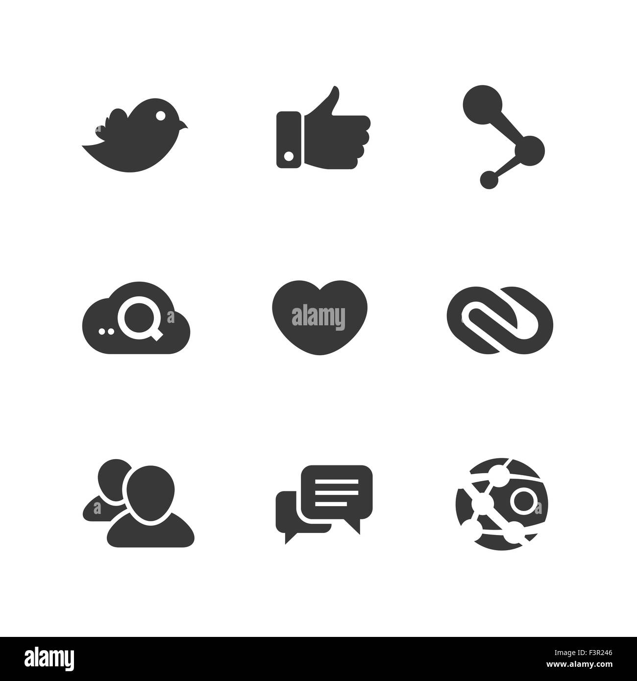 Vektor-Set von Icons social network Stock Vektor