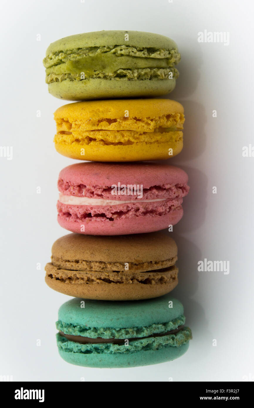 Macarons Kekse - französische Kuchen/Kekse Gebäck Stockfoto