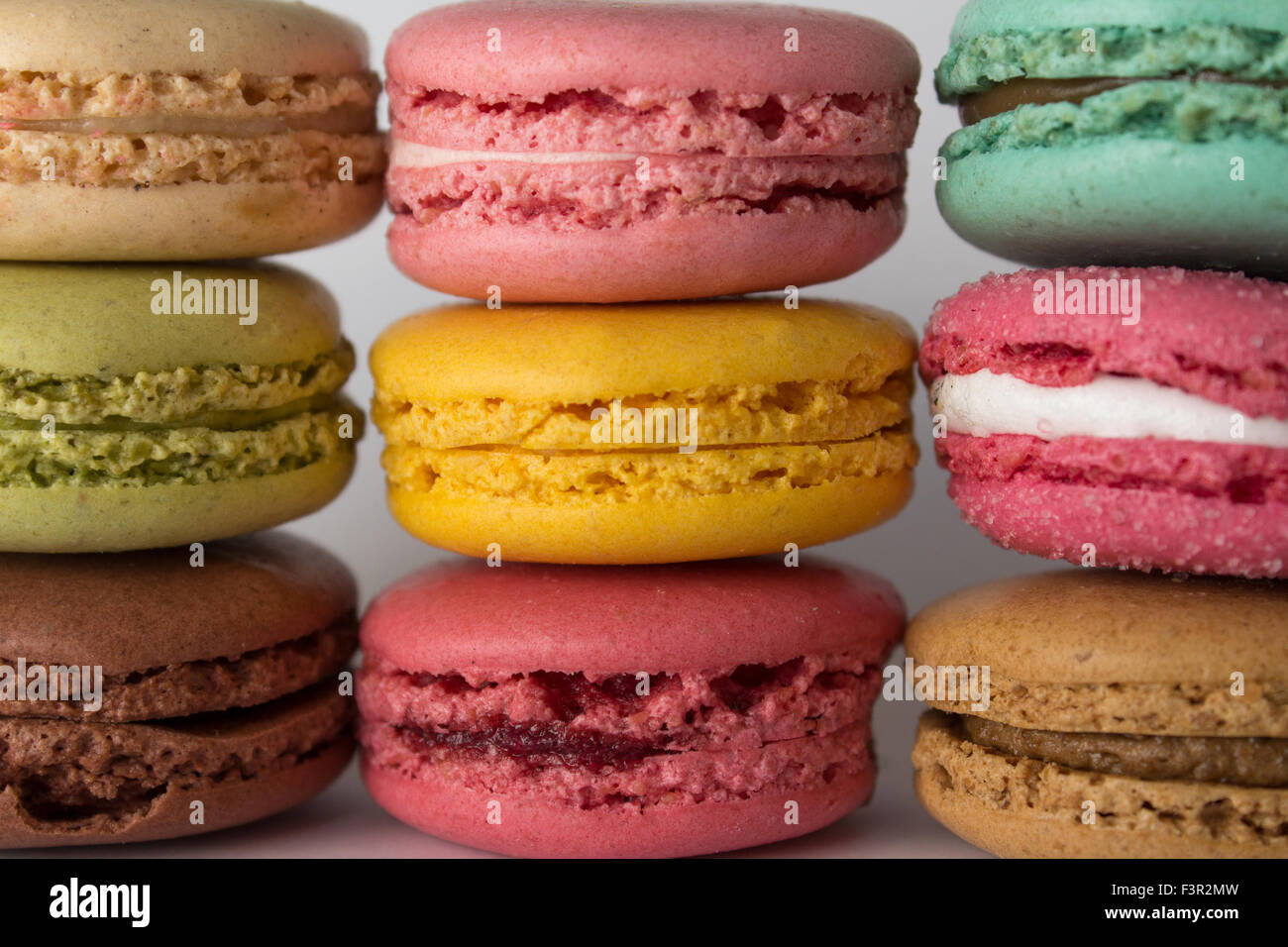 Macarons Kekse - französische Kuchen/Kekse Gebäck Stockfoto