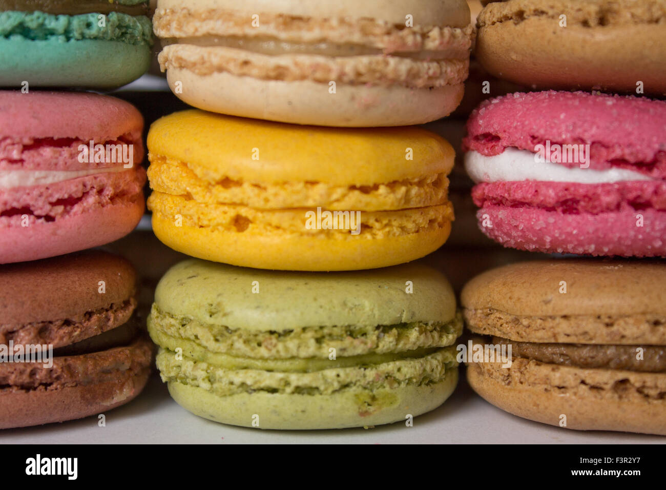 Macarons Kekse - französische Kuchen/Kekse Gebäck Stockfoto