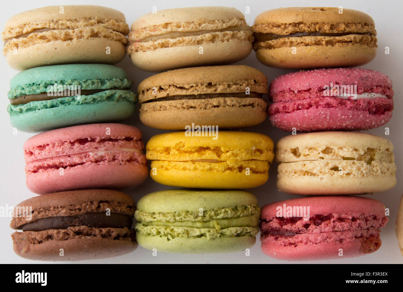 Macarons Kekse - französische Kuchen/Kekse Gebäck Stockfoto