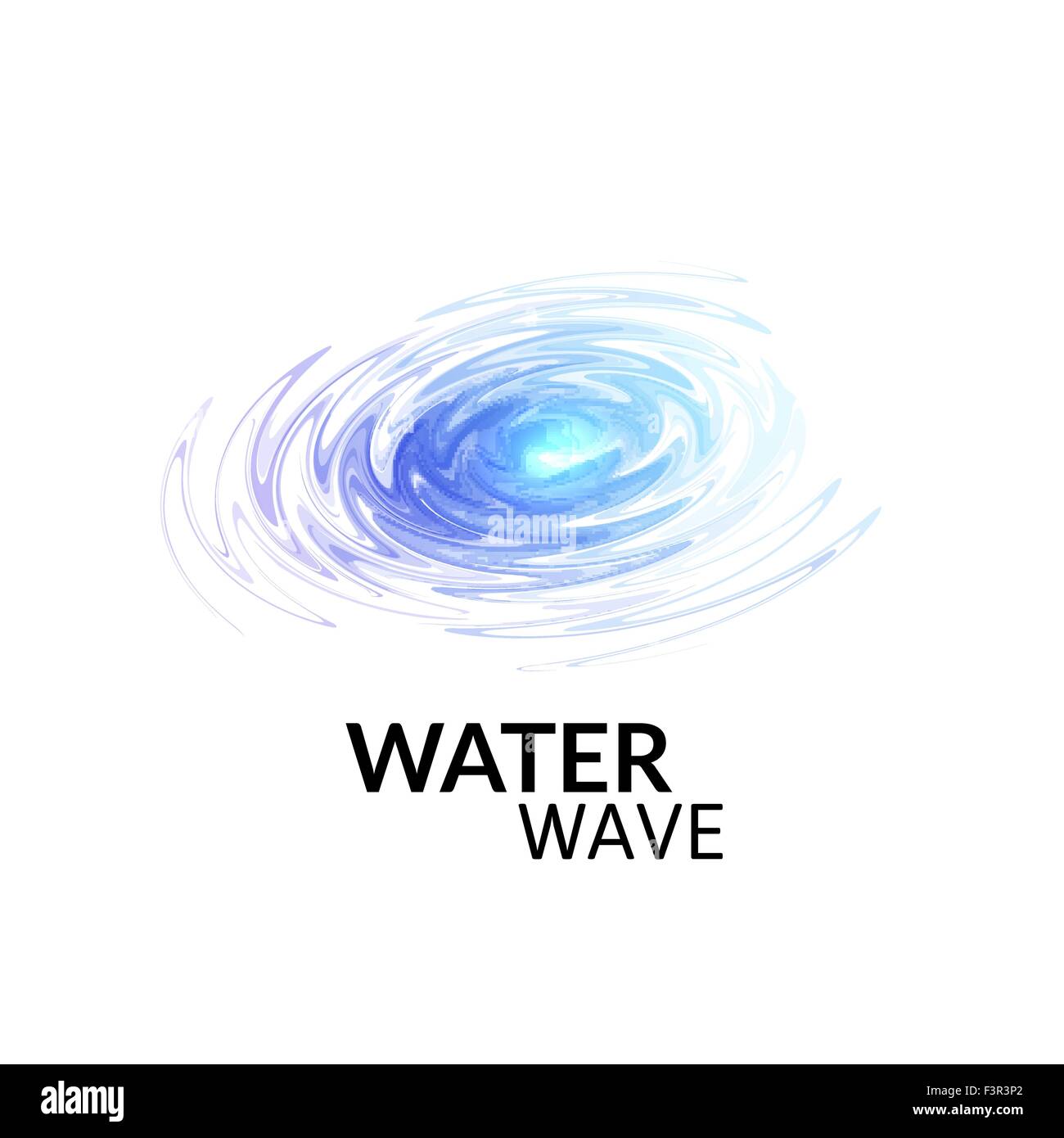 Radiale Sonar Wasser Wellen, blau lila Strahl Stock Vektor