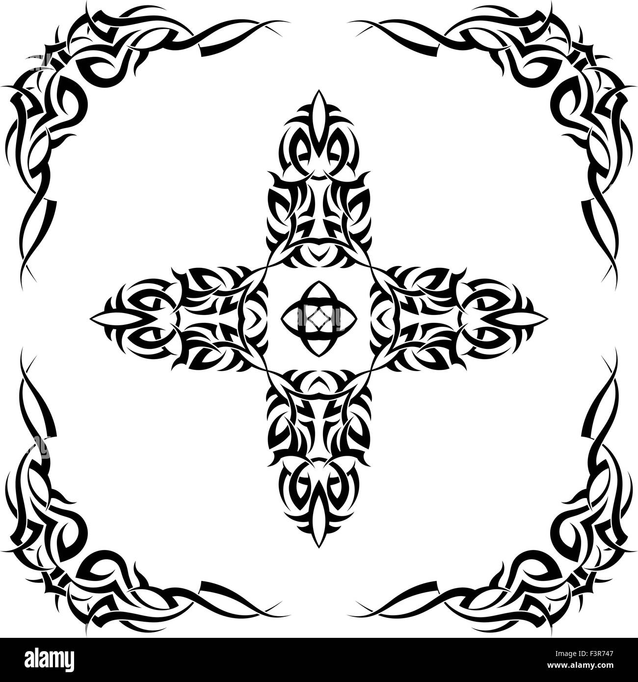 Tattoo-Christian Cross-Vektorgrafiken Stock Vektor