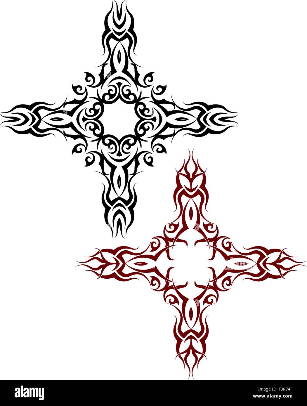 Tattoo-Christian Cross-Vektorgrafiken Stock Vektor