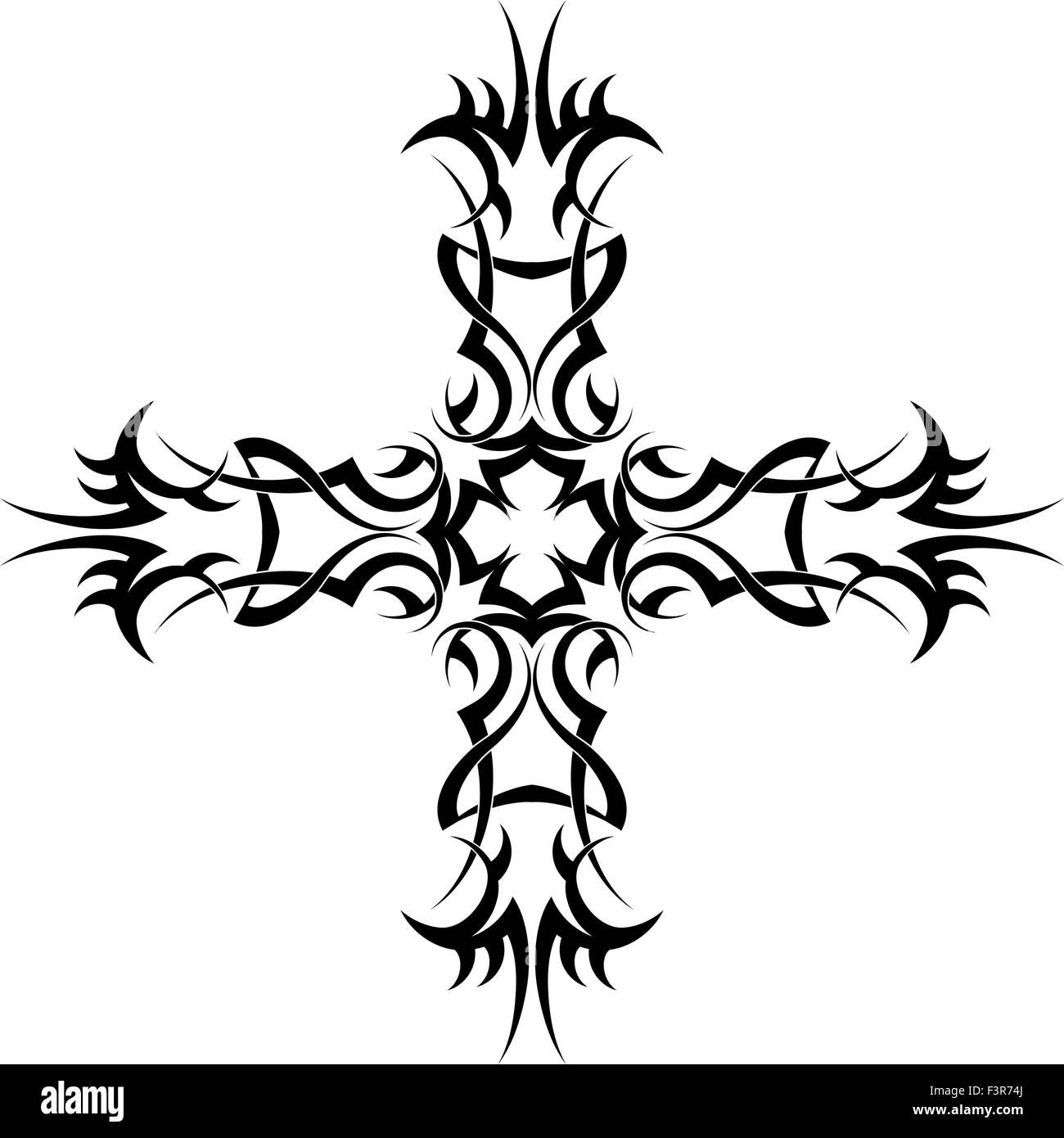 Tattoo-Christian Cross-Vektorgrafiken Stock Vektor
