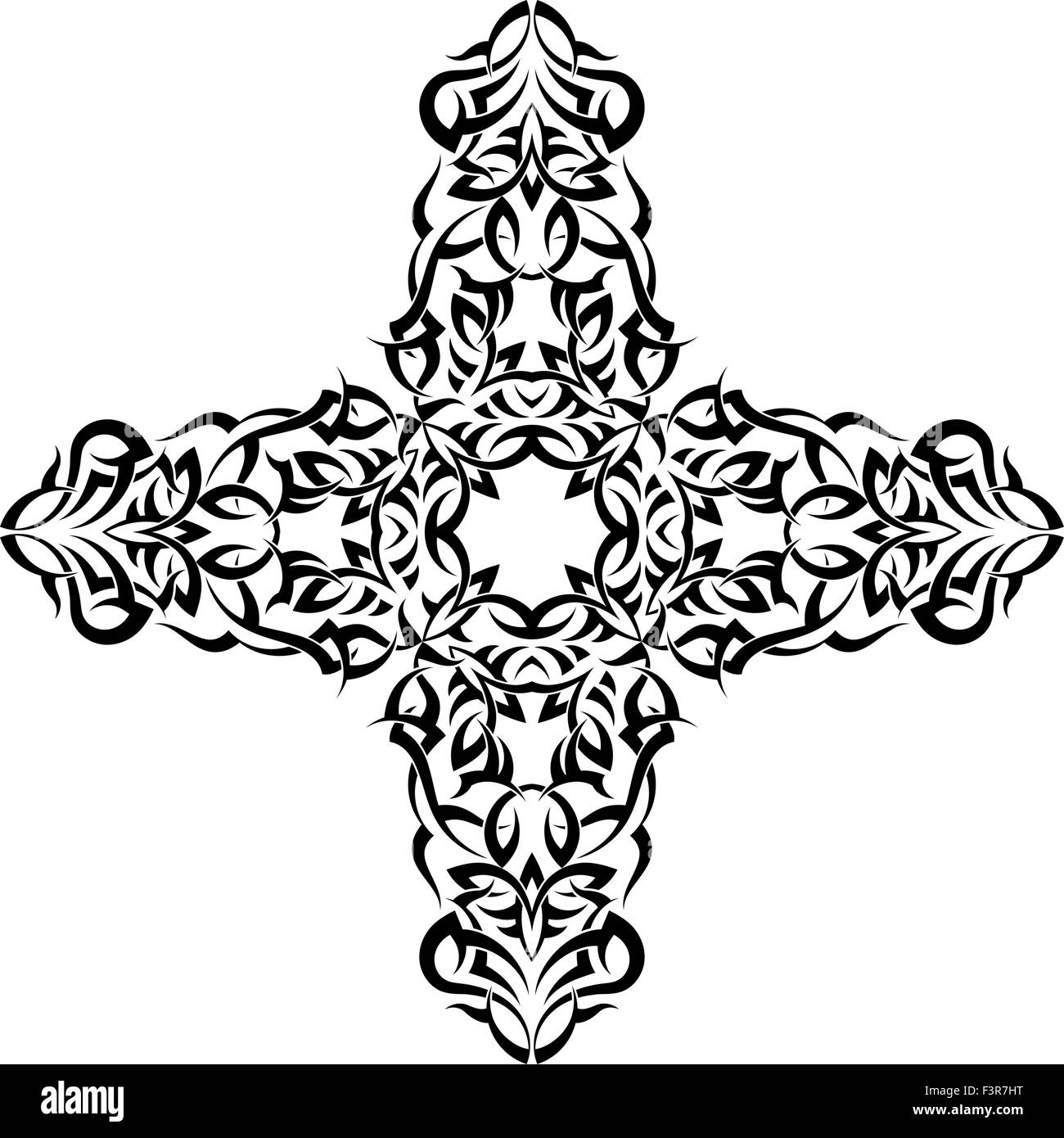 Tattoo-Christian Cross-Vektorgrafiken Stock Vektor