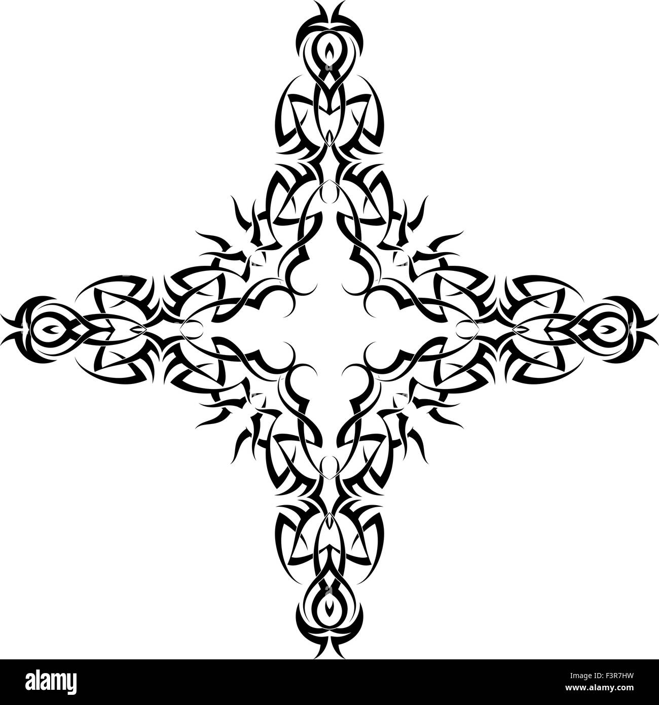 Tattoo-Christian Cross-Vektorgrafiken Stock Vektor