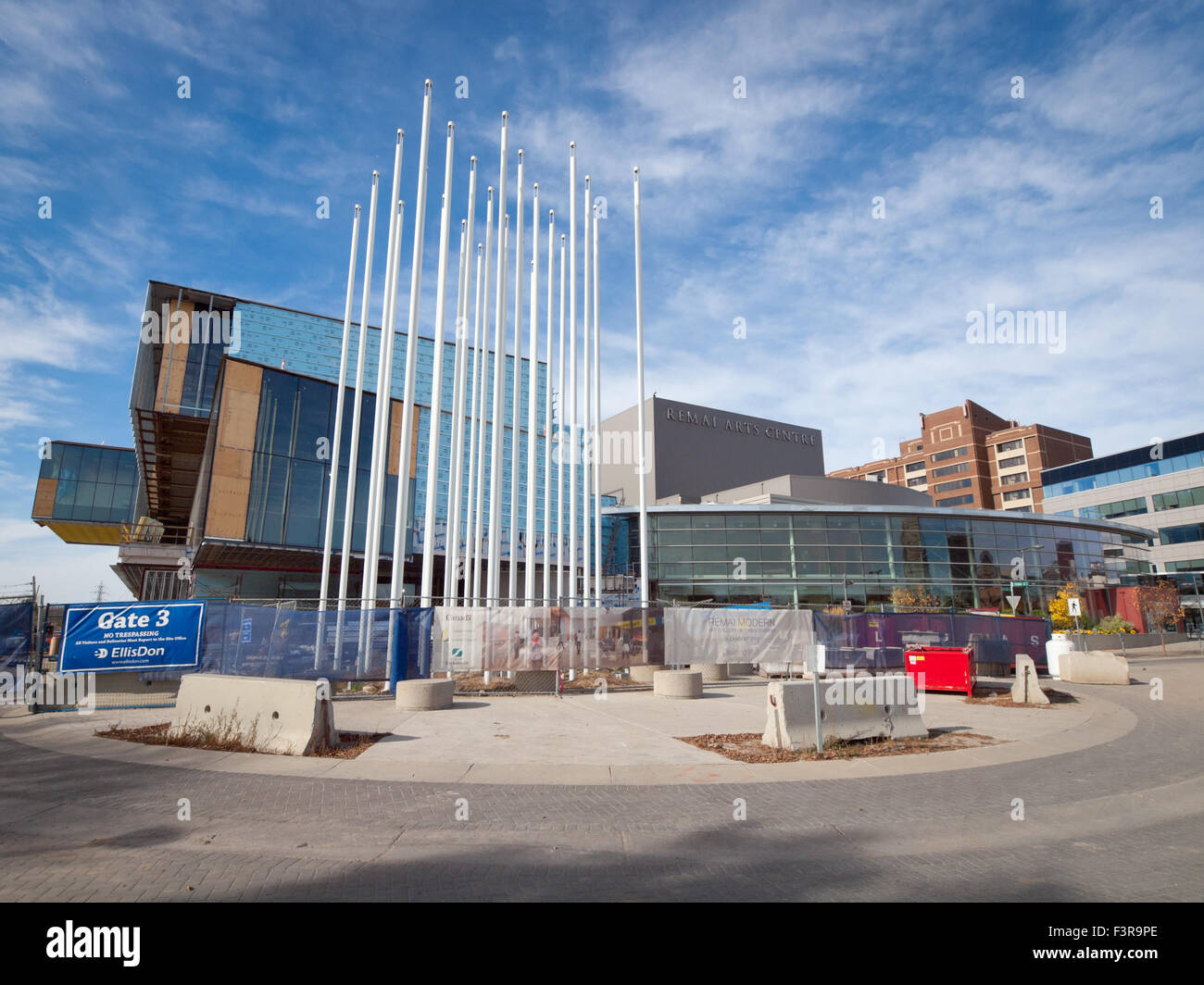 Tthe Frank und Ellen Dreijahres-Kunstzentrum und Dreijahres Modern Art Gallery of Saskatchewan (im Bau) in Saskatoon, Kanada Stockfoto