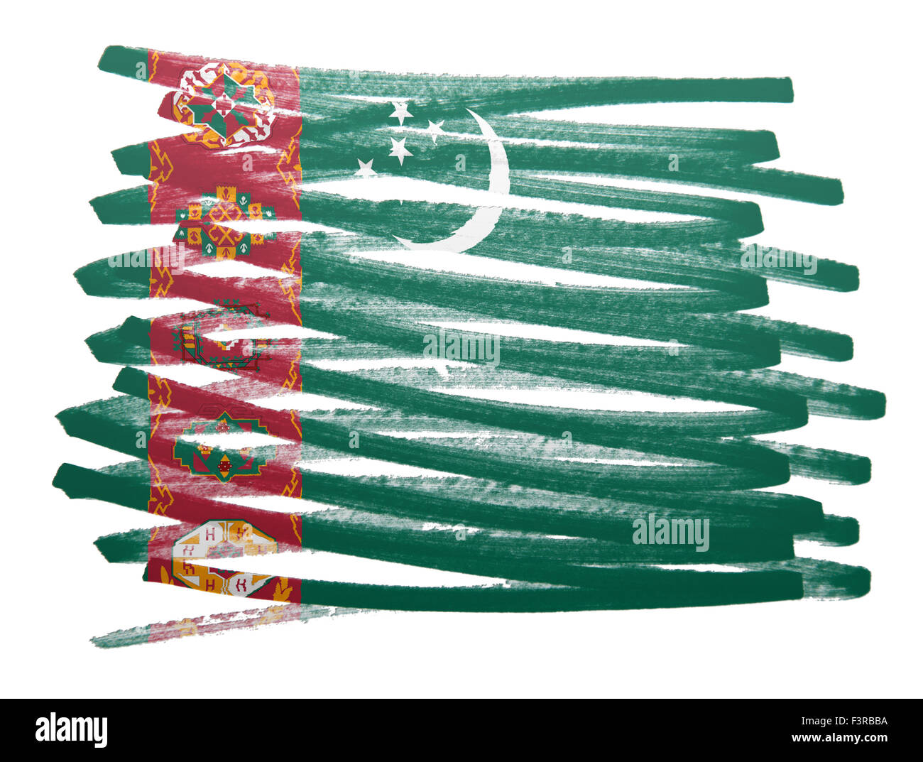 Abbildung der Flagge gemacht mit Stift - Turkmenistan Stockfoto