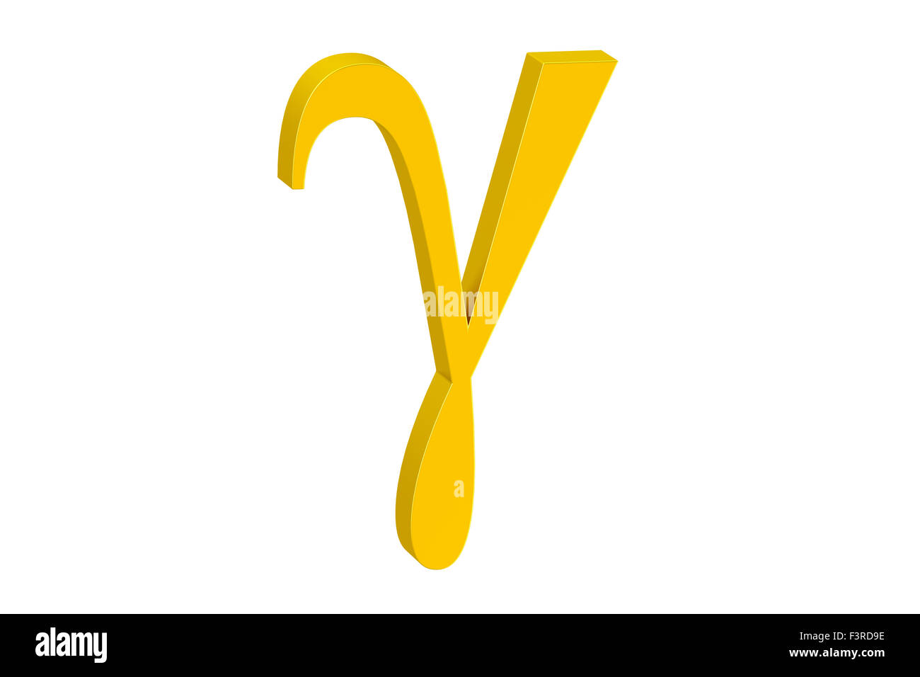Gamma goldenen Zeichen isolierten auf weißen Hintergrund Stockfoto