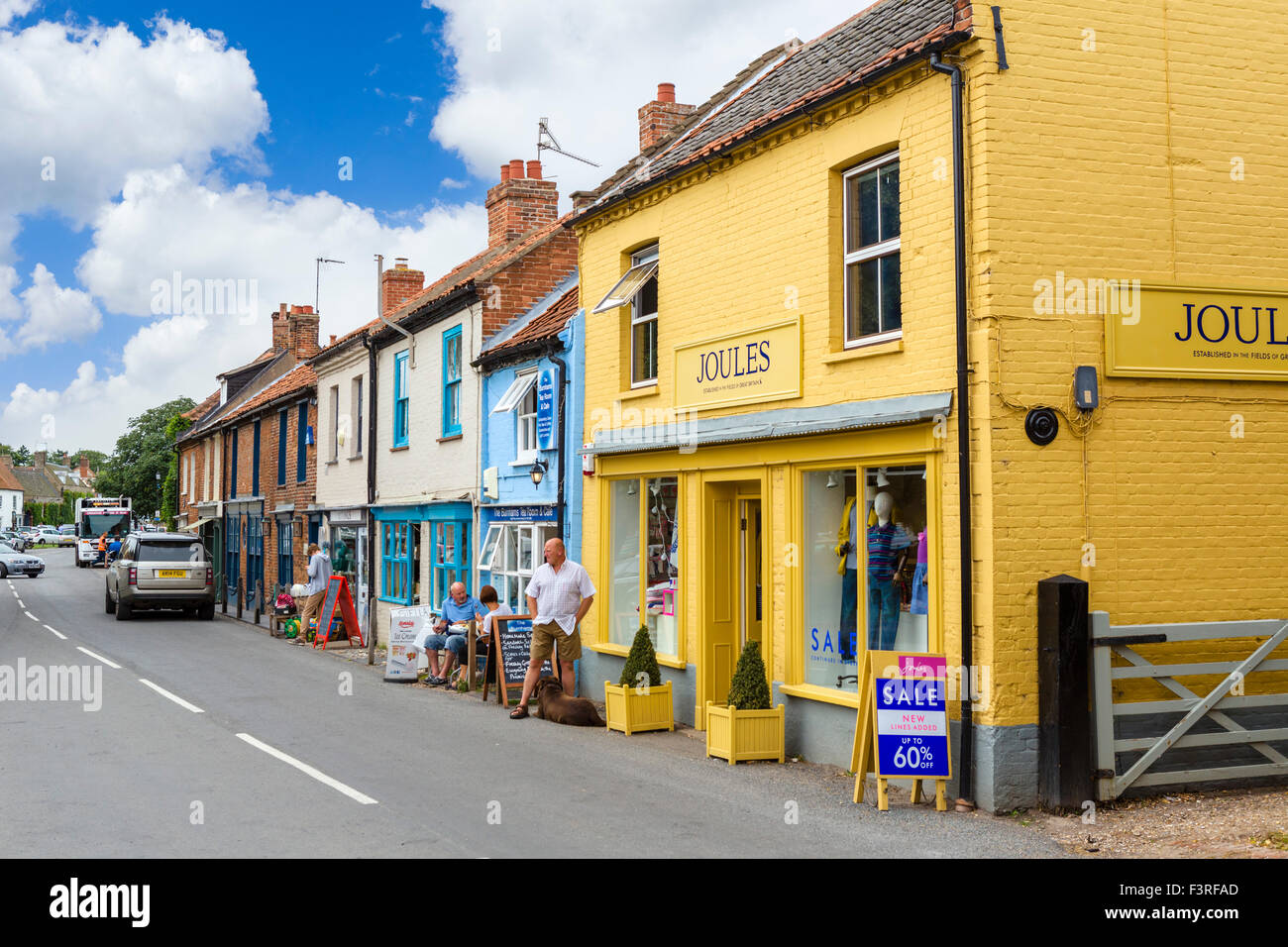 Marktplatz in Dorf Zentrum, Burnham Market, Norfolk, England, Großbritannien Stockfoto