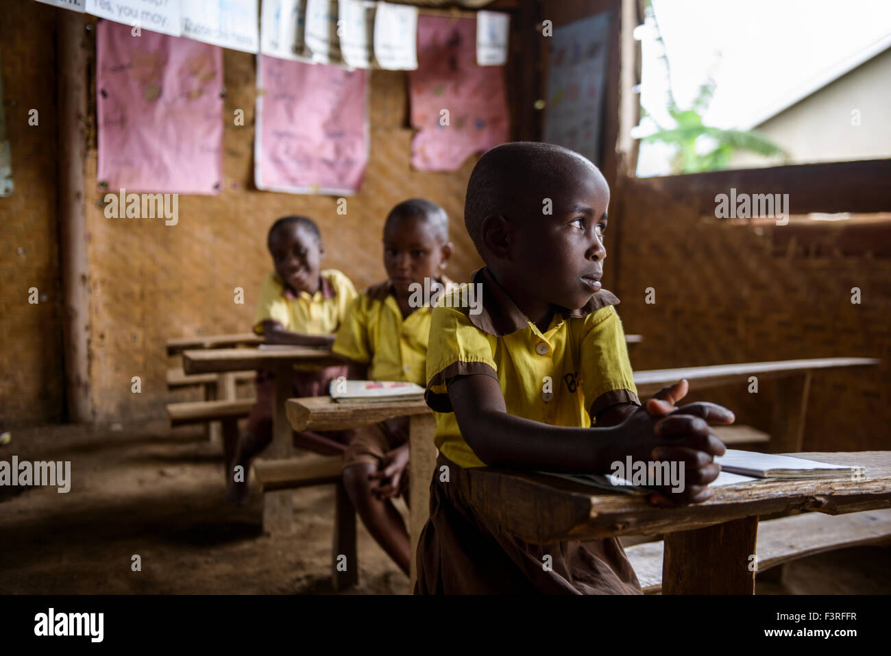 Dorfschule, westlichen Uganda, Afrika Stockfoto