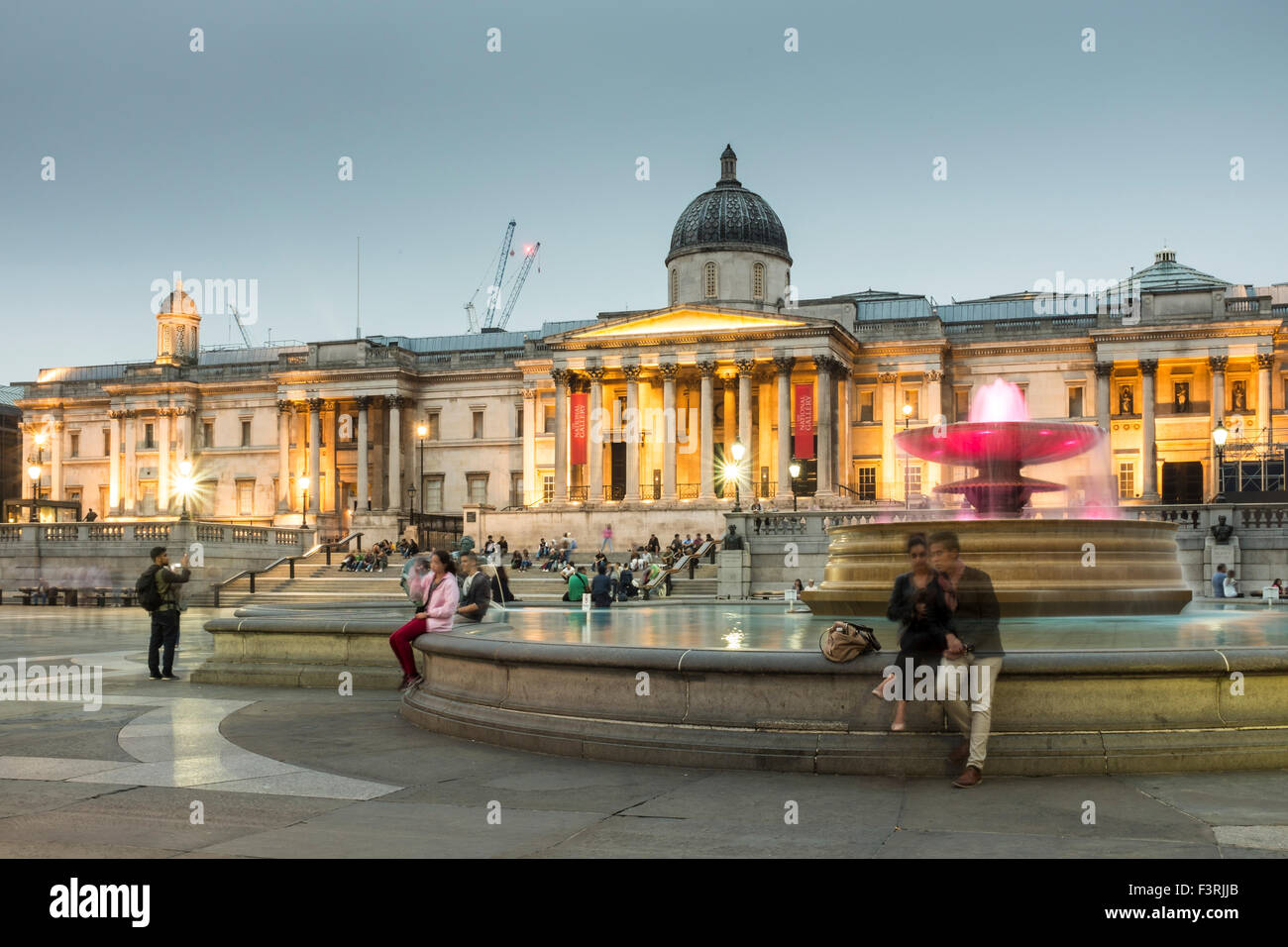 National Gallery am Trafalgar Square, London, Vereinigtes Königreich Stockfoto