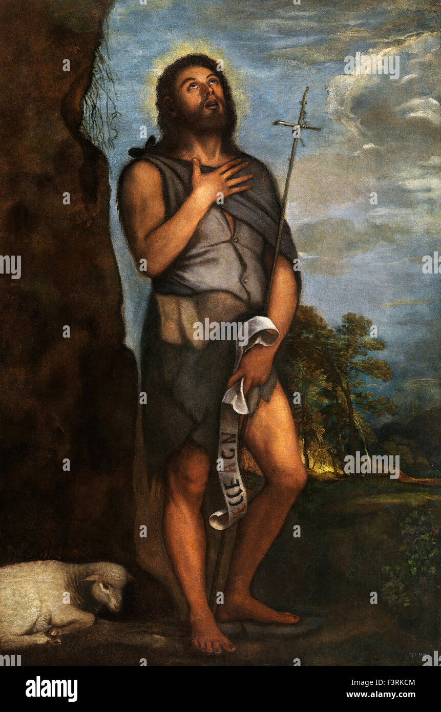 Tiziano Vecellio - Tizian - Hl. Johannes der Täufer Stockfoto
