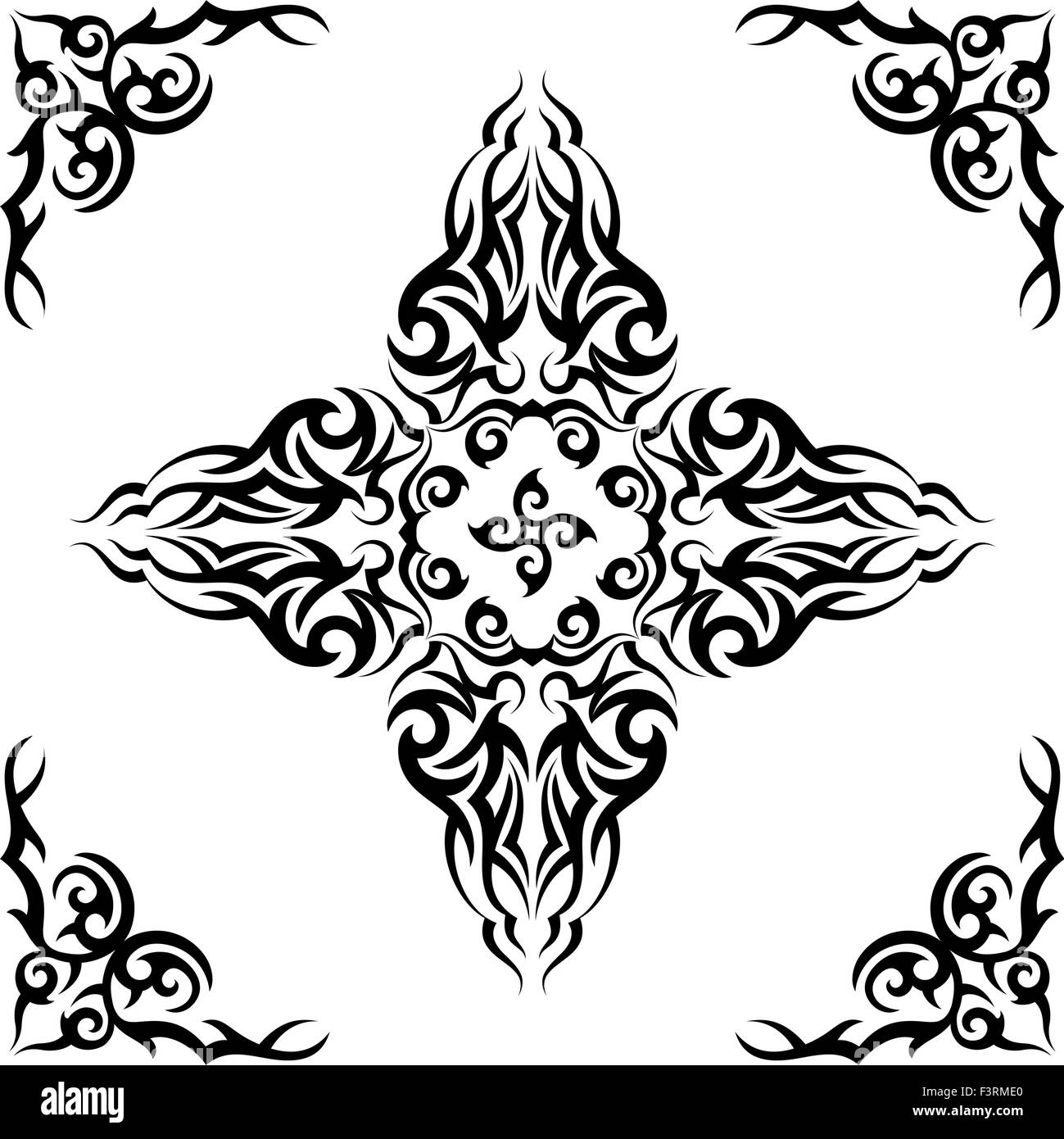 Tattoo-Christian Cross-Vektorgrafiken Stock Vektor