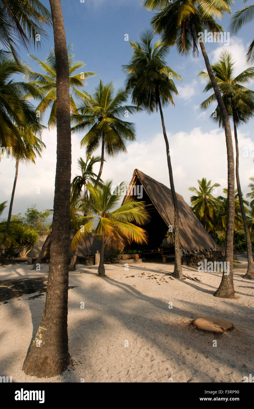 Puuhonua O Honaunau National Historic Park City of Tempel Zuflucht. Big Island. Hawaii. Bis ins frühe 19. Jahrhundert auf großen Isl Stockfoto