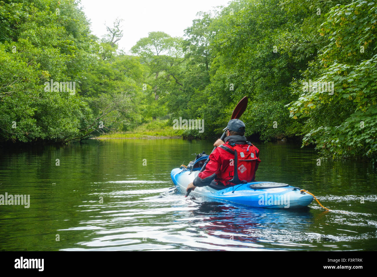 Kajak, River Ure, in der Nähe von Loch Crerans, Argyll & Bute, Schottland Stockfoto