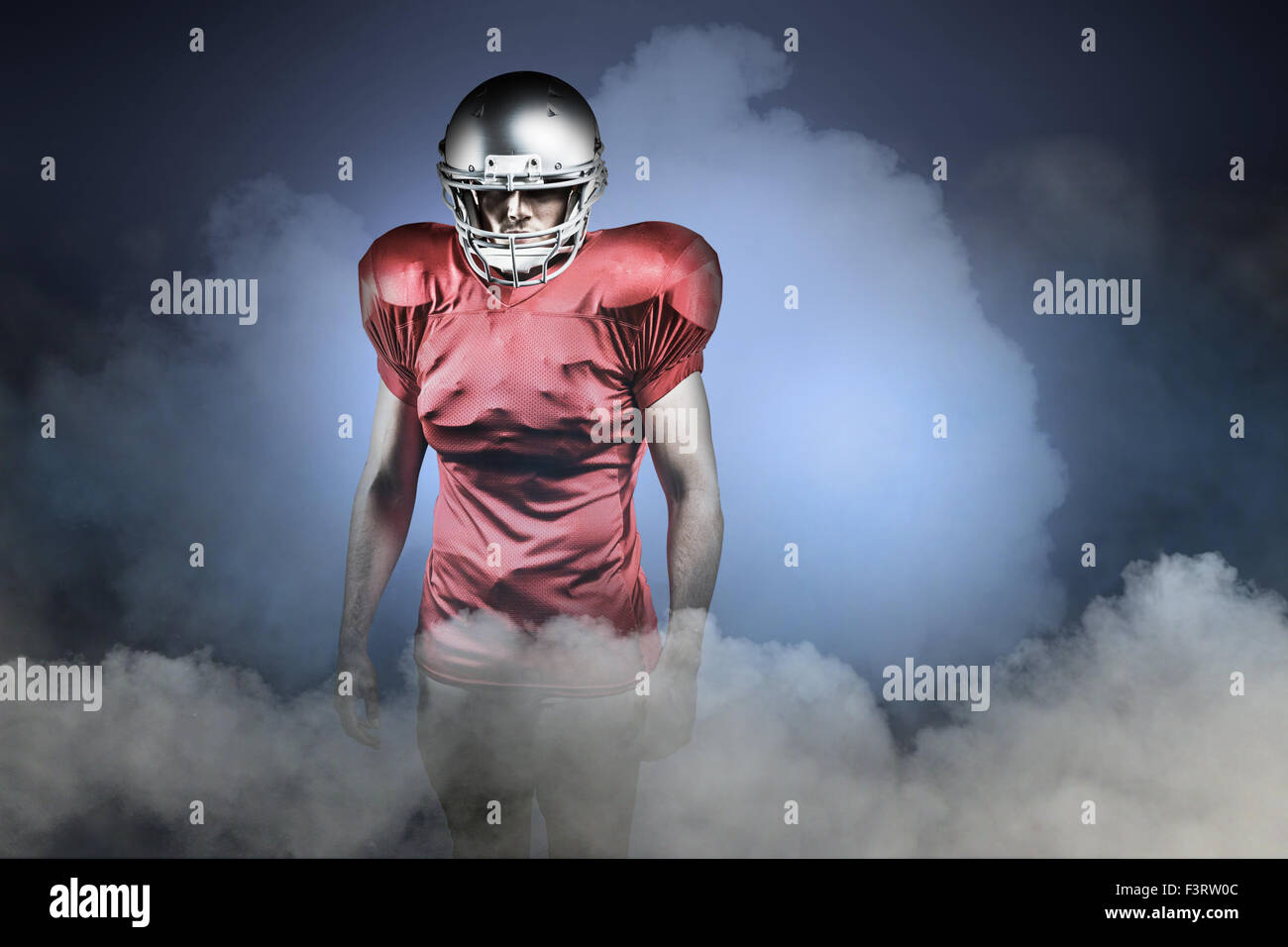Zusammengesetztes Bild von zuversichtlich, US-amerikanischer american-Football-Spieler Stockfoto
