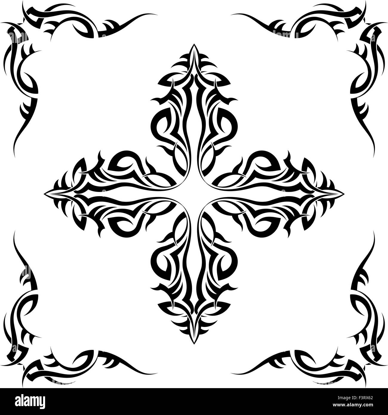 Tattoo-Christian Cross-Vektorgrafiken Stock Vektor