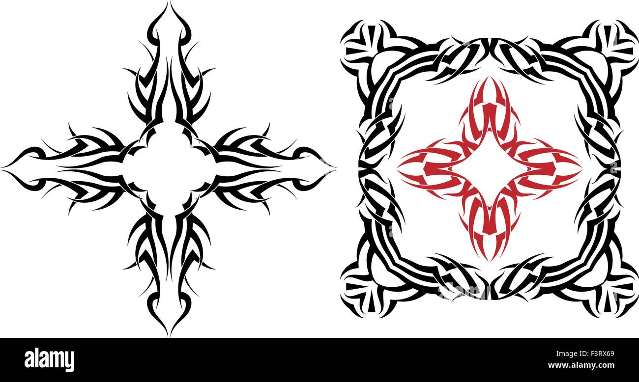 Tattoo-Christian Cross-Vektorgrafiken Stock Vektor