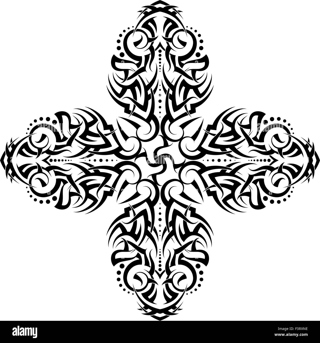 Tattoo-Christian Cross-Vektorgrafiken Stock Vektor