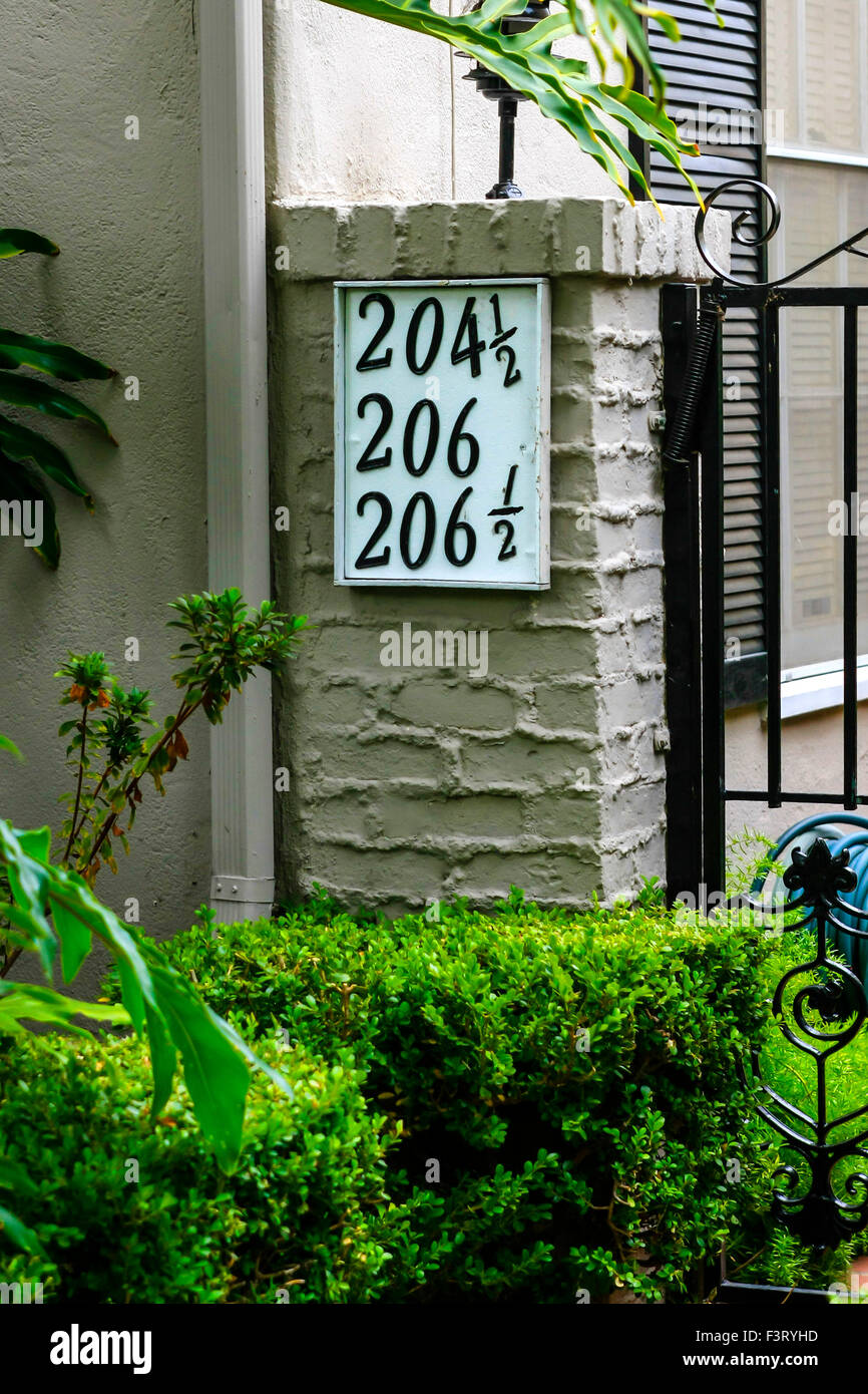 Wohnung zahlen 2041/2 206 und 2061/2 Zeichen Stockfoto
