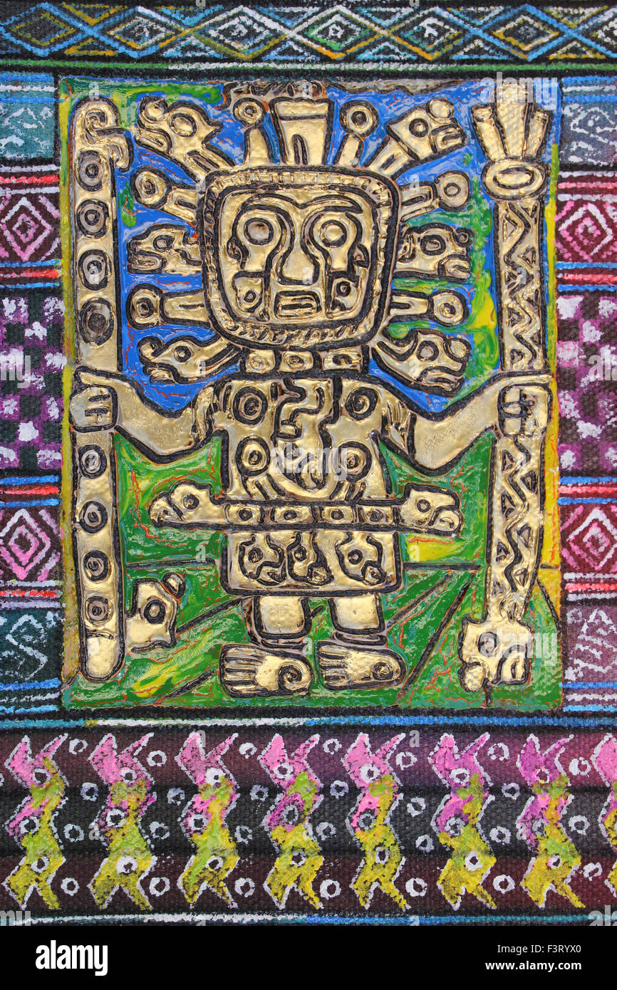 Viracocha der große Schöpfer Gottheit in der Pre-Inka und Inka Mythologie Stockfoto