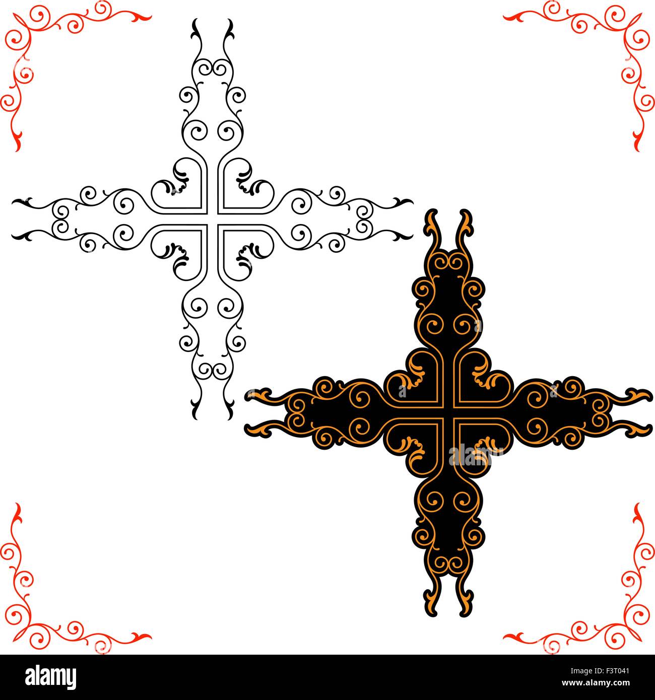 Christian Cross Design Vektorgrafiken Stock Vektor