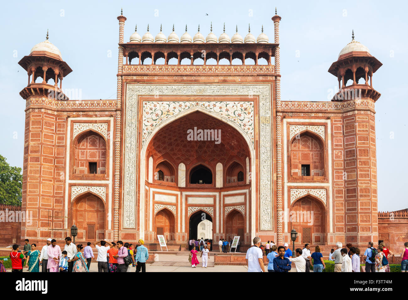 Tor zum Taj Mahal, Agra, Indien Stockfoto