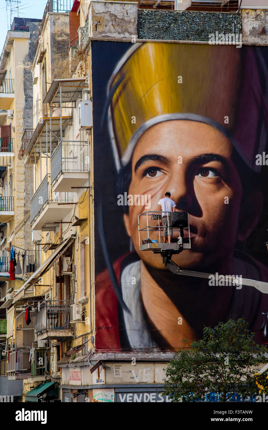 Wandbild in Neapel, Italien Stockfoto
