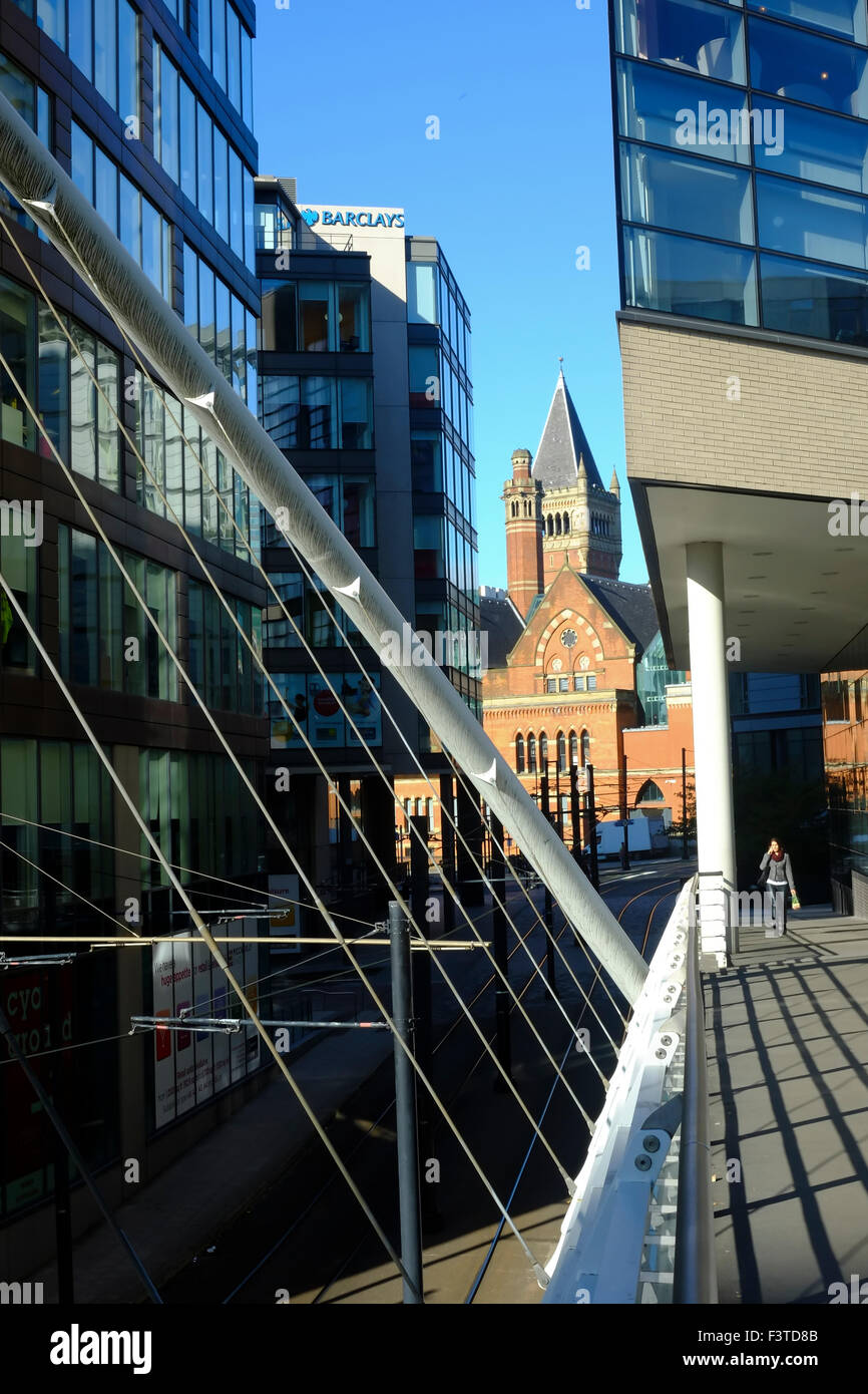 Gegensätzliche Baustile, Piccadilly, Manchester, UK Stockfoto