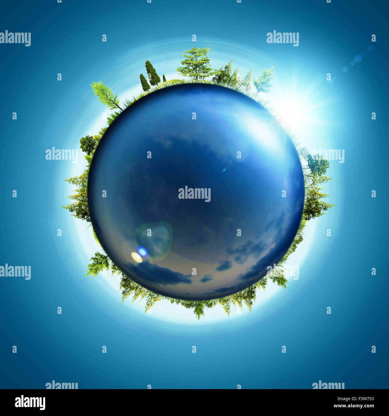 Blauer Planet. Abstrakte Eco-Konzept Stockfoto