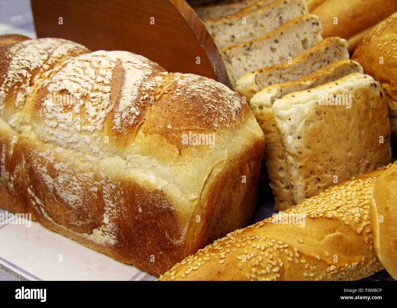 Auswahl an Brot Stockfoto