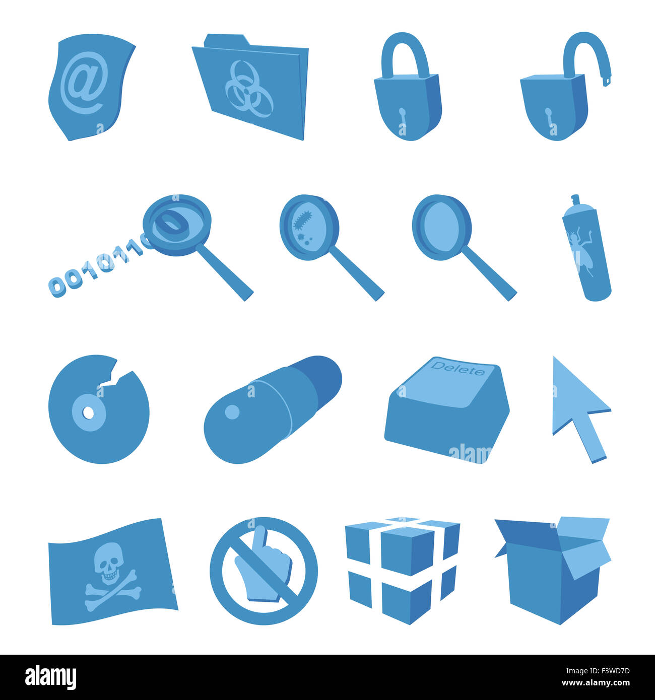 Computer-Sicherheit - set von icons Stockfoto