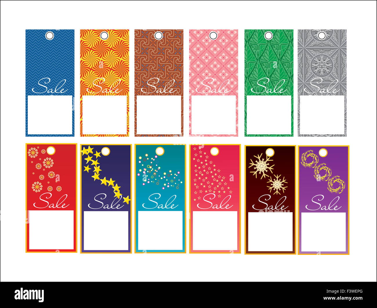 Satz von Preisschilder Stockfoto