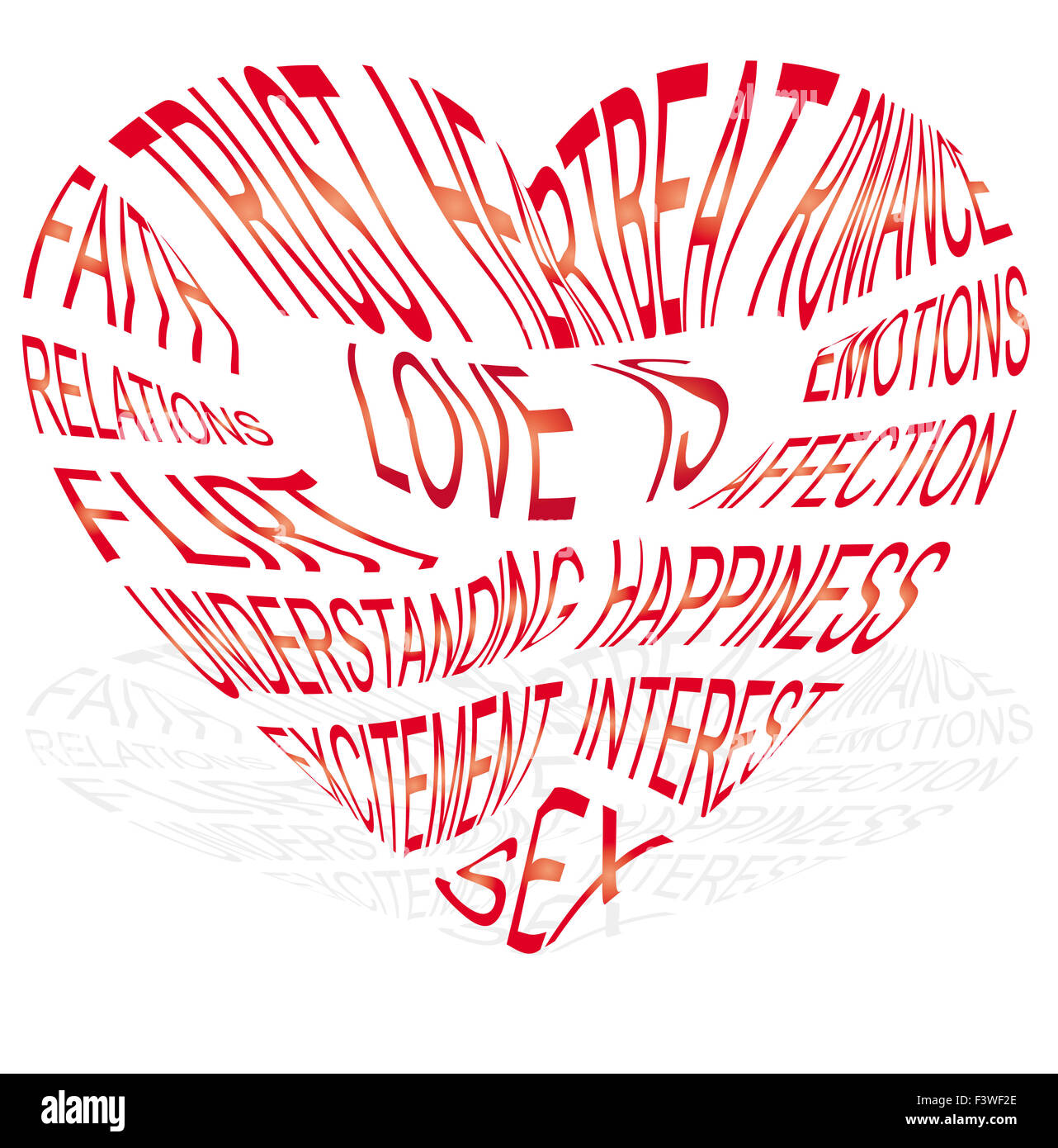 Roter Text über was Liebe ist Stockfoto