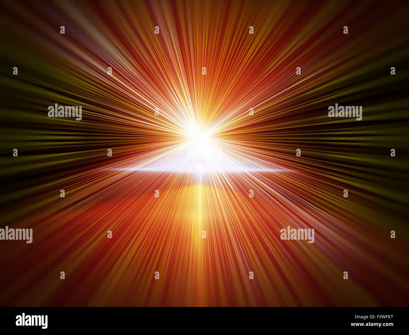 Explosion von Licht, Explosion Stockfoto
