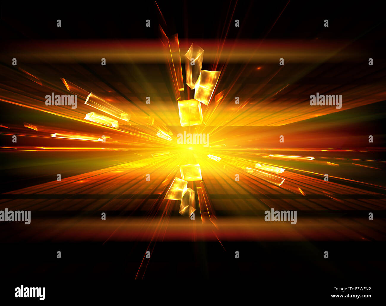 Explosion, Knall Stockfoto