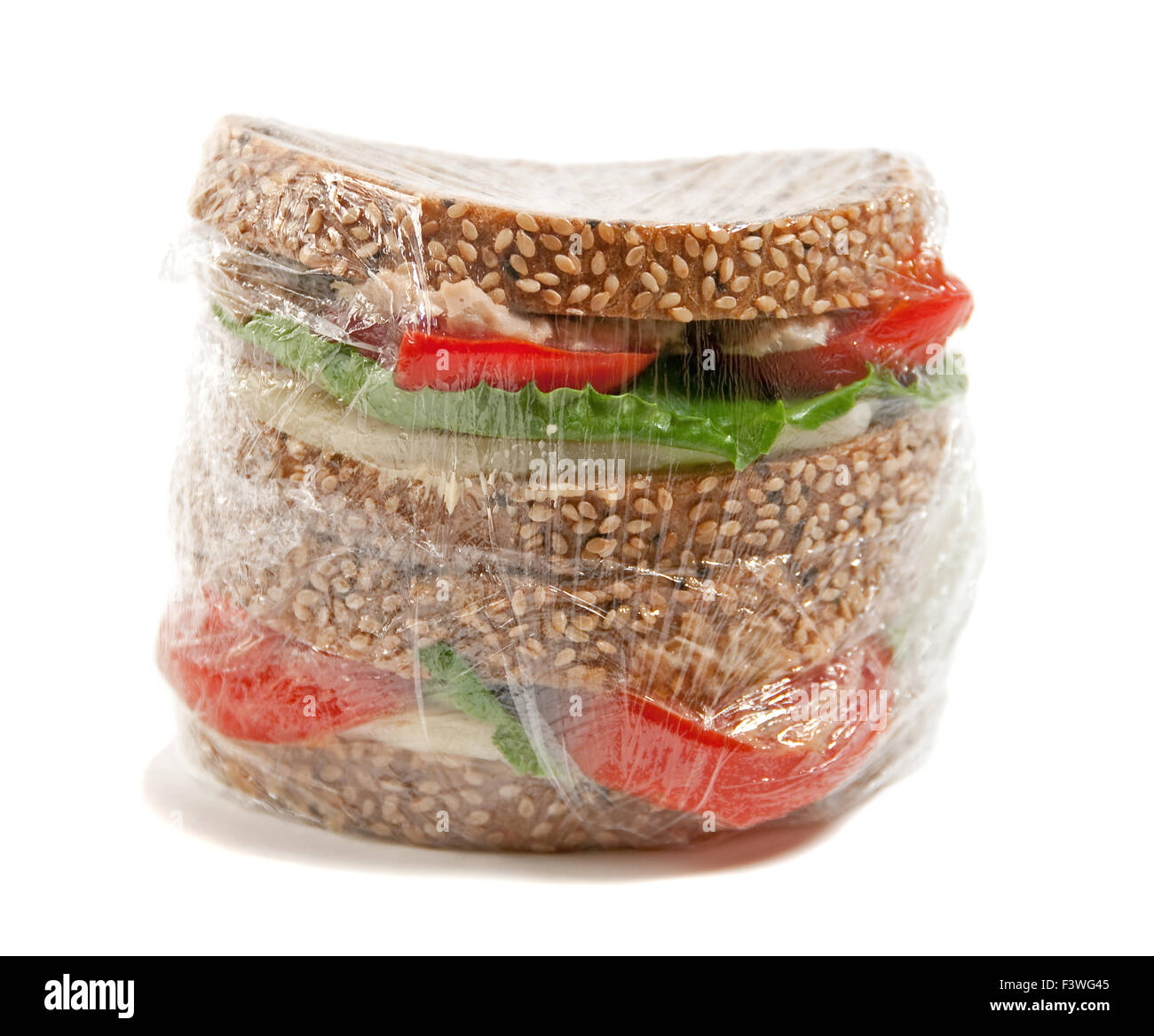 Kunststoff verpackt-sandwich Stockfoto