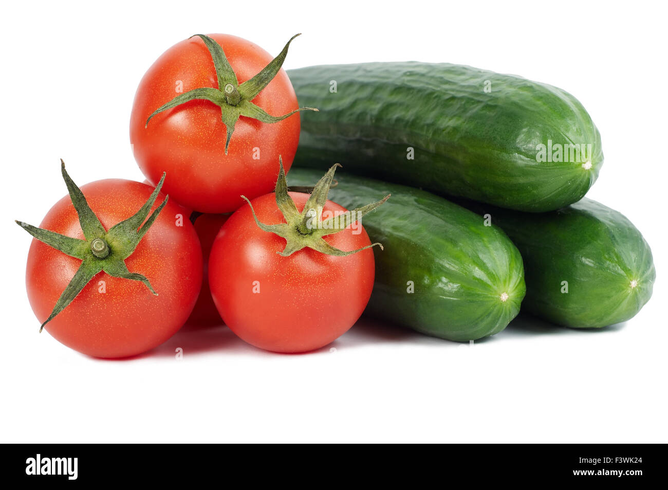 Tomaten und Gurken Stockfoto