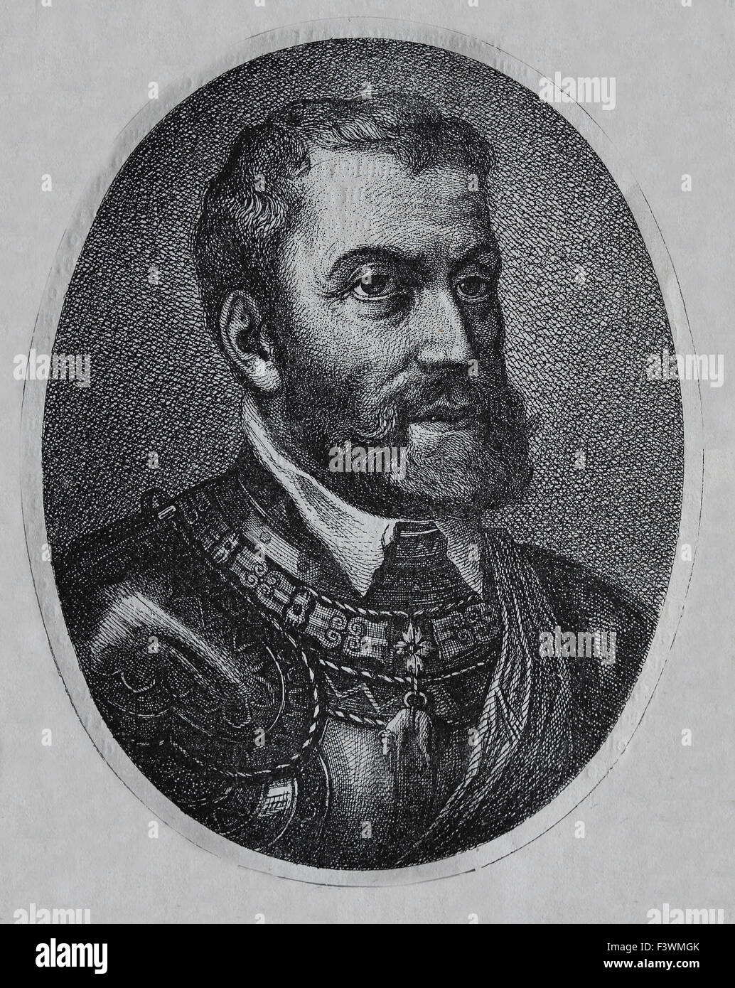 Karl i. von Spanien und v. von Deutschland (1500-1558). Porträt. Gravur. des 19. Jahrhunderts. Stockfoto