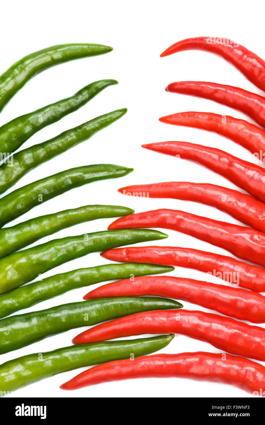 Rote und grüne Chili Stockfoto