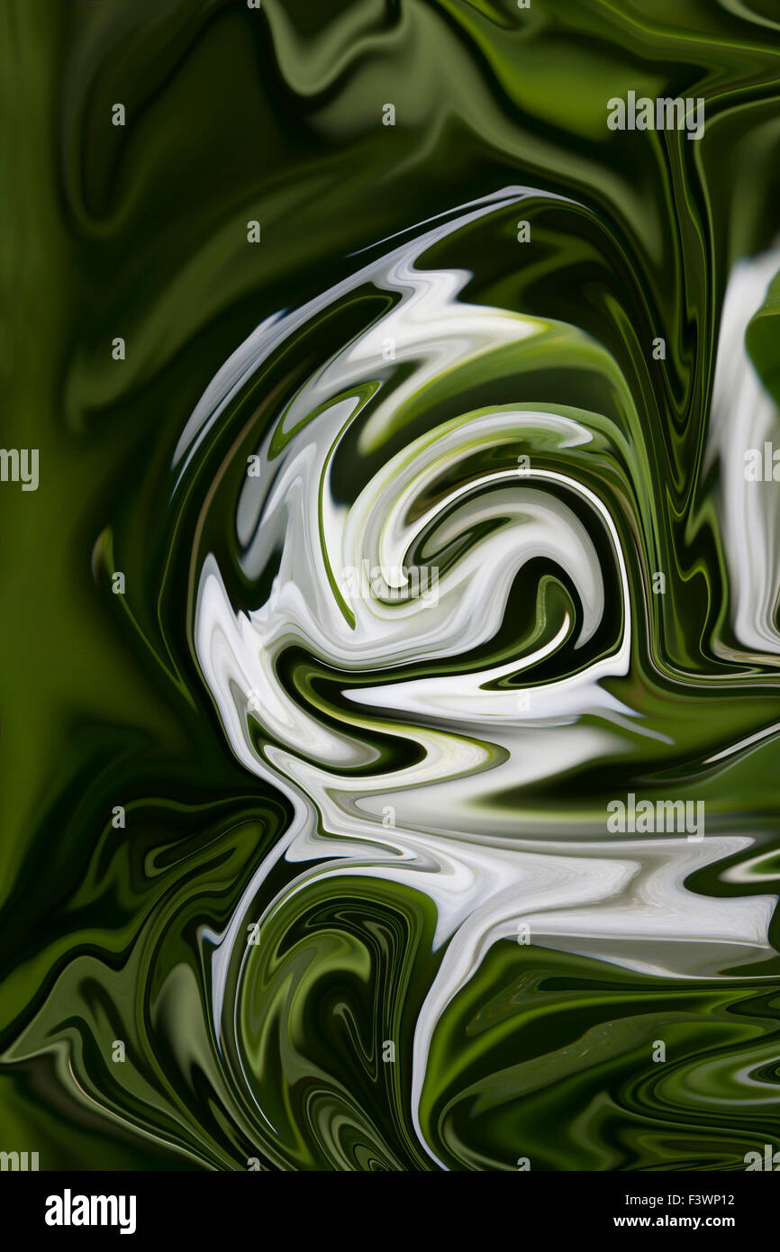 Wirbelnden Grün Abstrakt basierend auf ein Schneeglöckchen-Bild Stockfoto