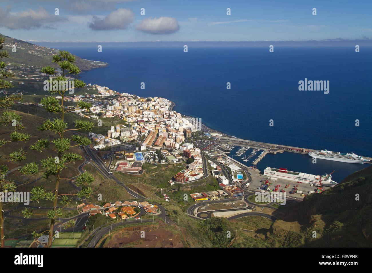 Blick auf Santa Cruz De La Palma Stockfoto
