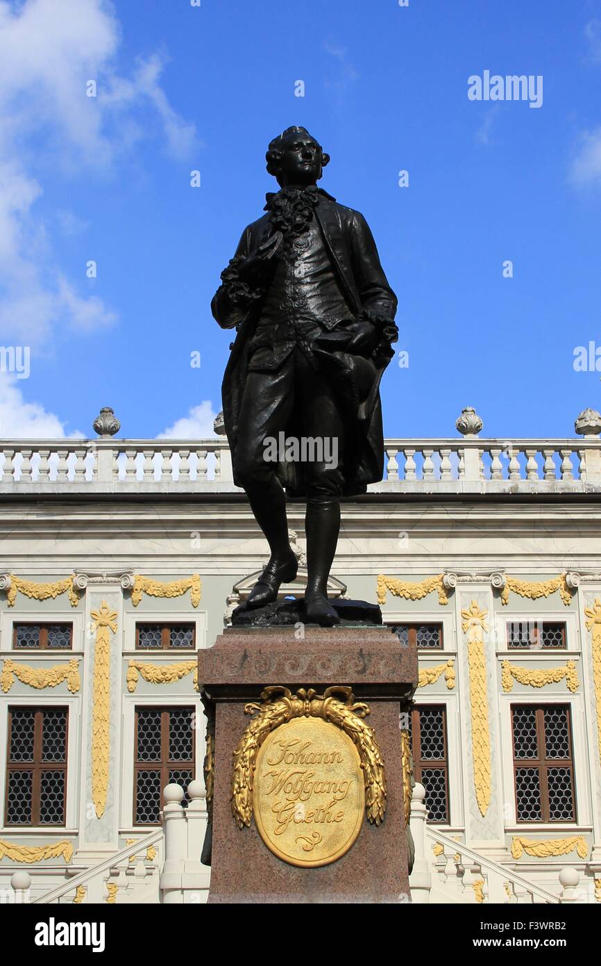 Johann Wolgang von Goethe in Leipzig Stockfoto