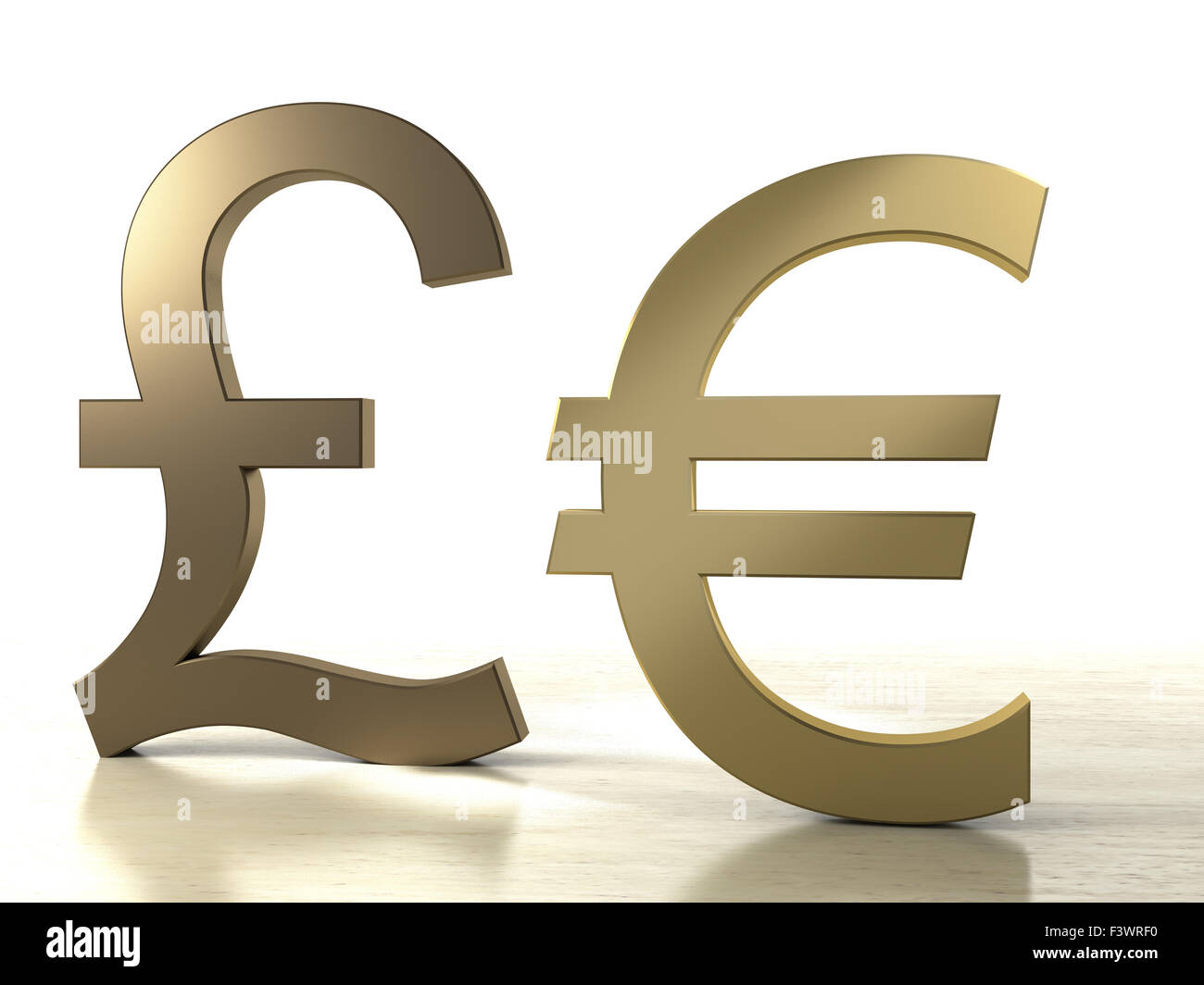 Euro und Pfund Zeichen Stockfoto