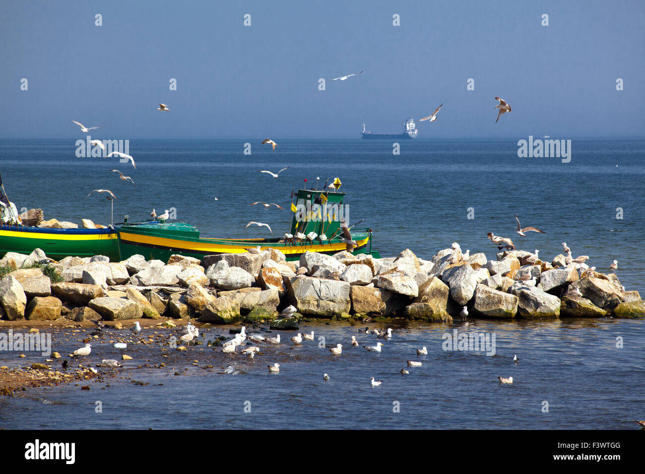 Sommerlandschaft am sonnigen Strand Stockfoto
