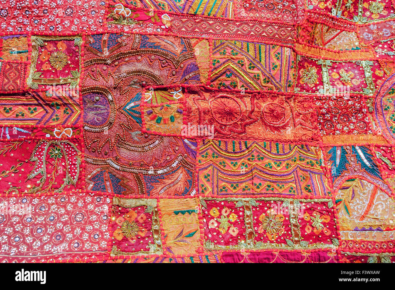 Indische Patchwork Teppich, Rajasthan, Indien, Asien Stockfotografie - Alamy